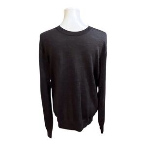 NWT Saks Fifth Avenue Men's Merino Wool Charcoal Crewneck Sweater